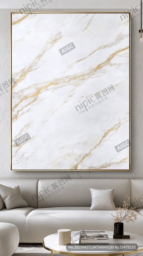 简约大理石挂画装饰客厅