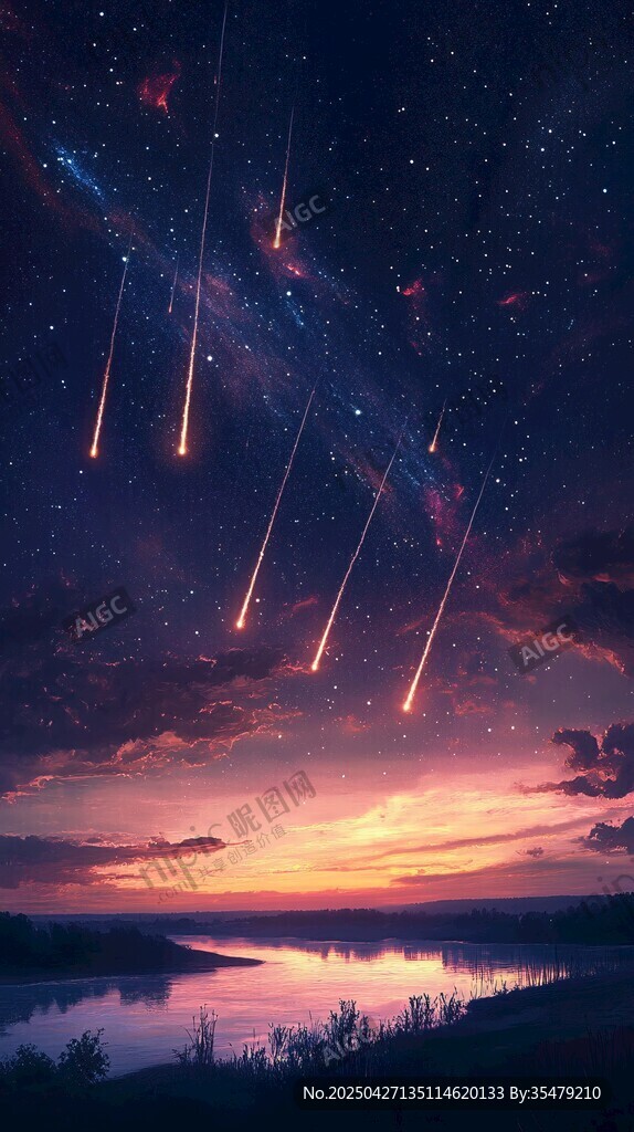 梦幻流星划过浪漫天际