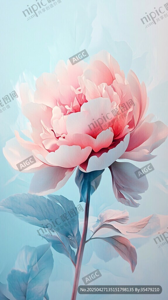 梦幻粉色芍药花绽放