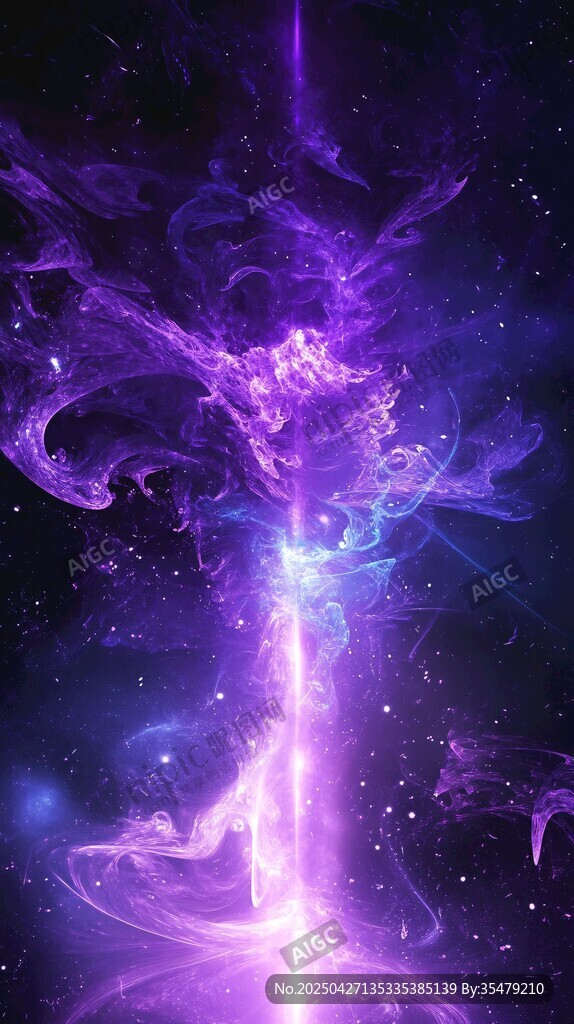梦幻紫色宇宙能量绽放
