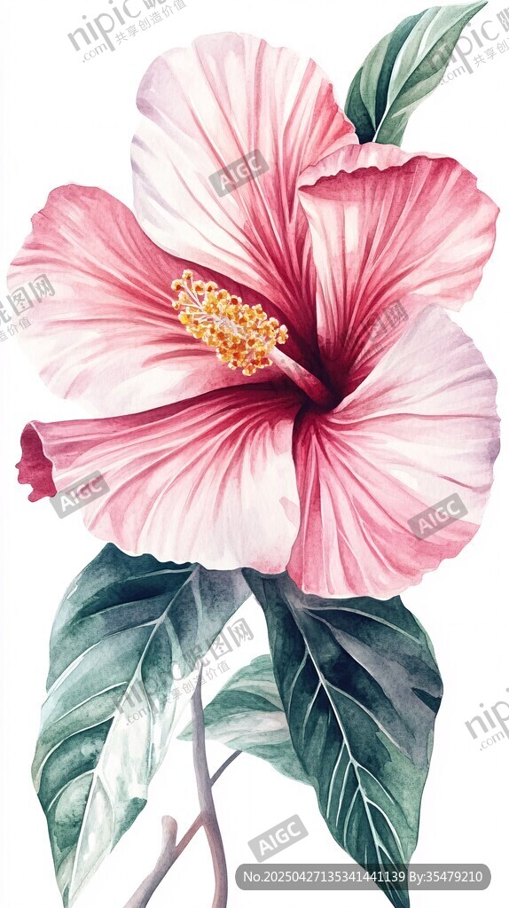 粉色芙蓉花绽放之美