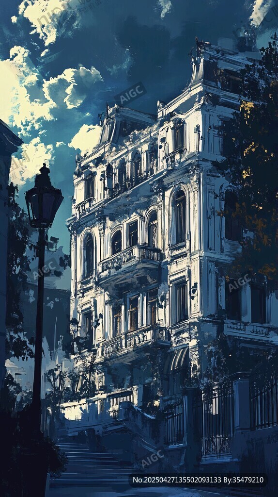 复古欧式建筑街道景观