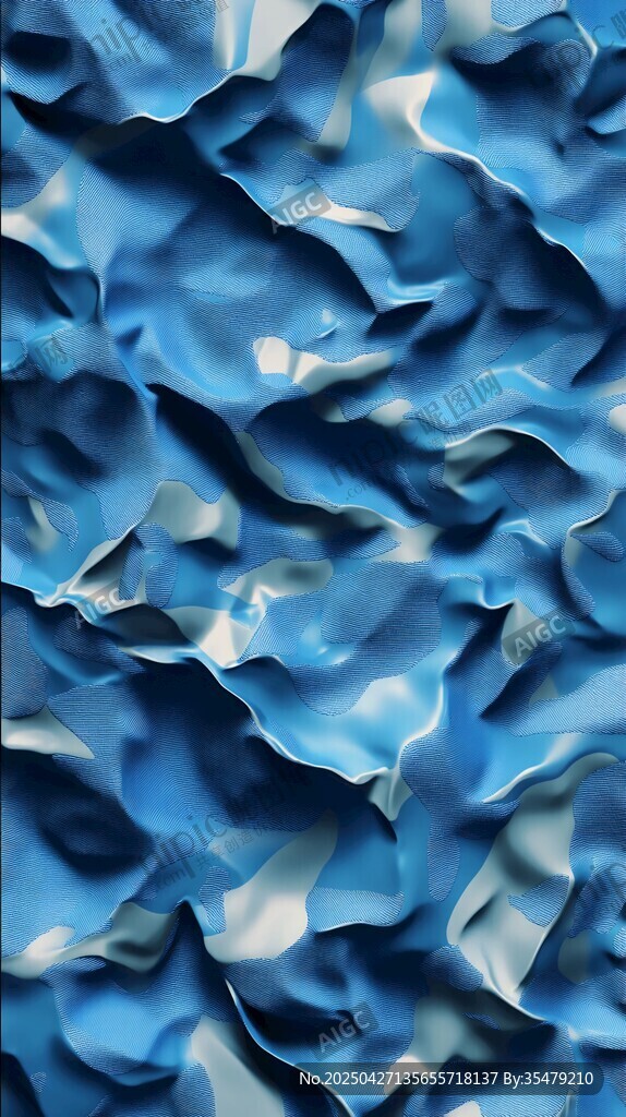 蓝色褶皱纹理艺术图案