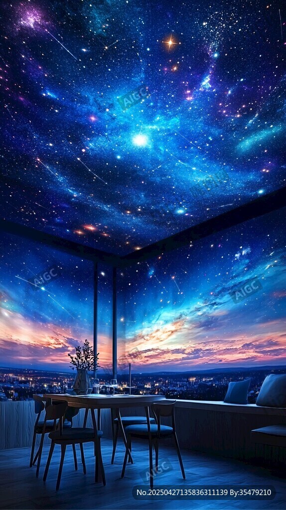 梦幻星空室内浪漫场景