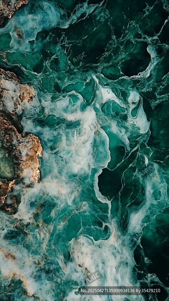 海浪拍击礁石的绝美瞬间