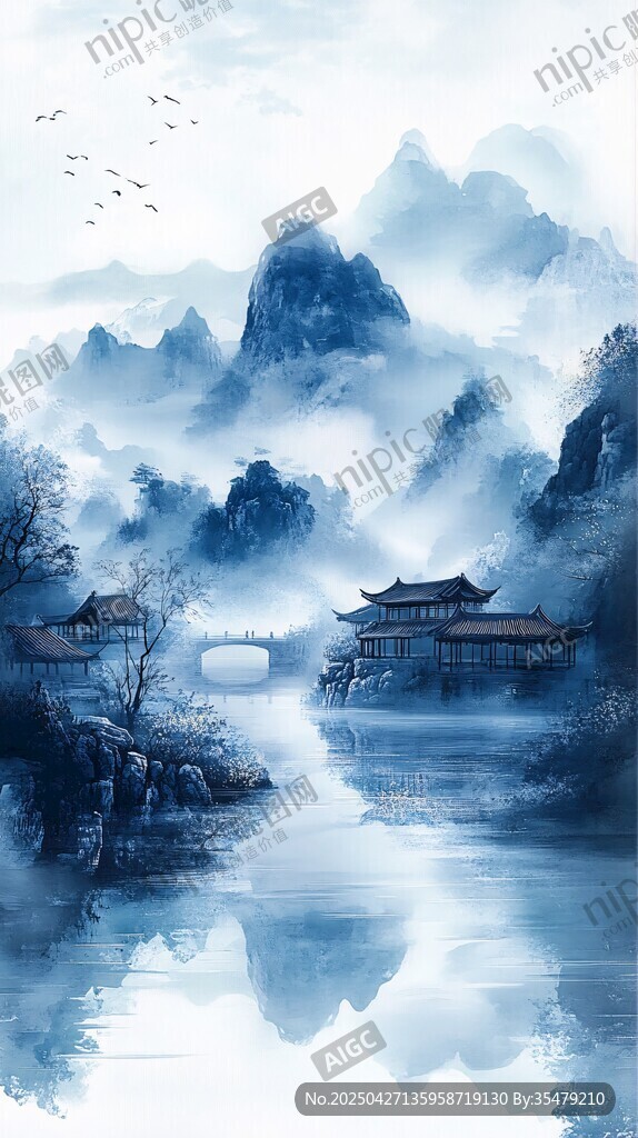 水墨山水间的中式古韵