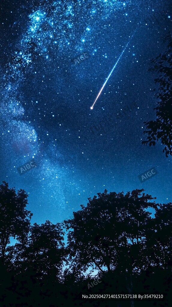 夜空中的流星与璀璨星河