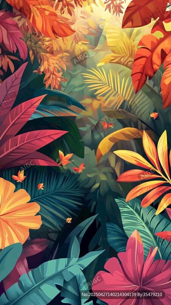 热带多彩植物梦幻景观