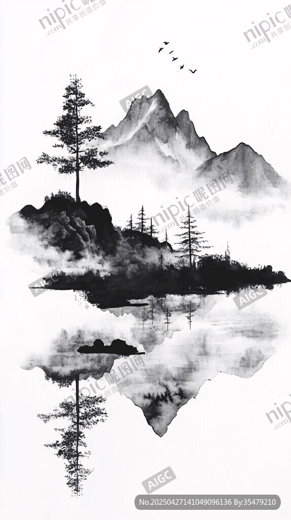 水墨山水意境图