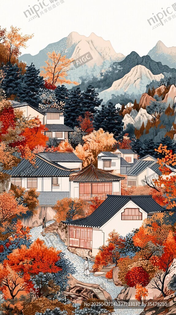 秋日山居图