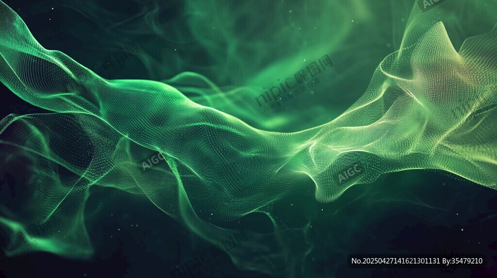 梦幻绿色流动烟雾纹理