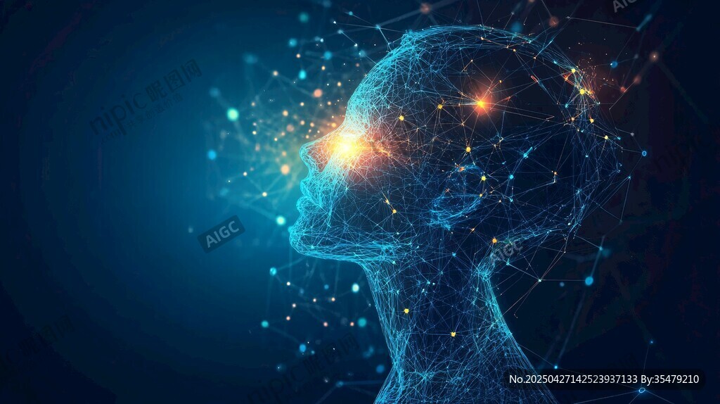 科技感人脑智能光影画面