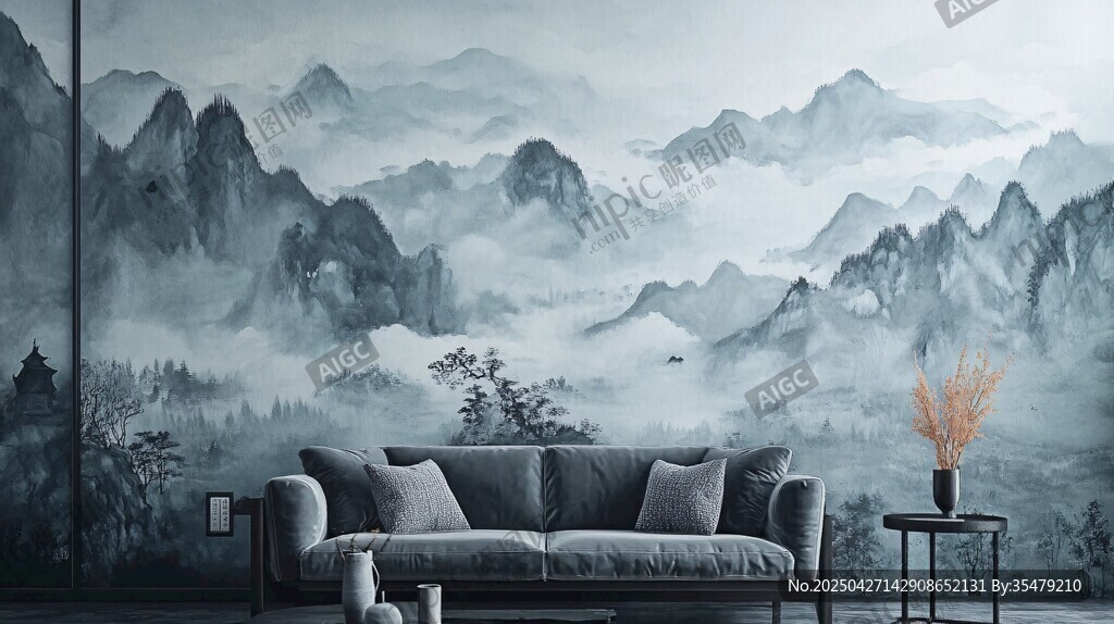 中式山水风客厅静谧景致