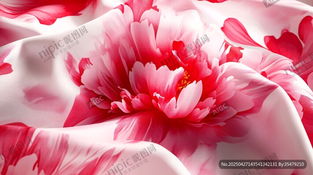 牡丹印花丝绸