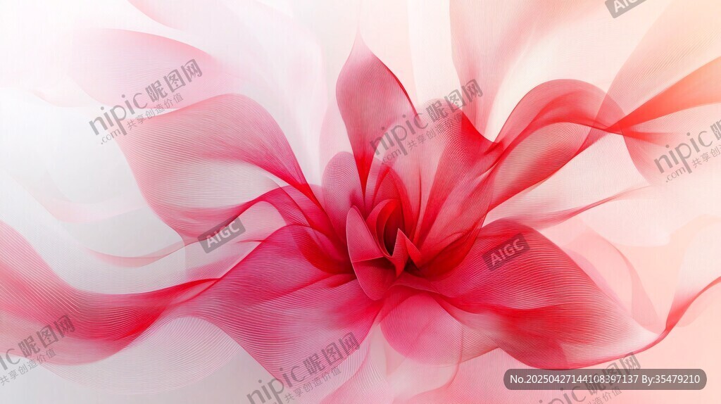 梦幻粉色抽象花朵图案