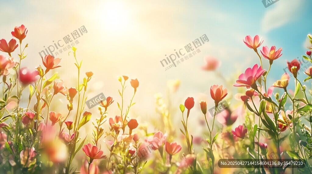 阳光下的绚烂花海