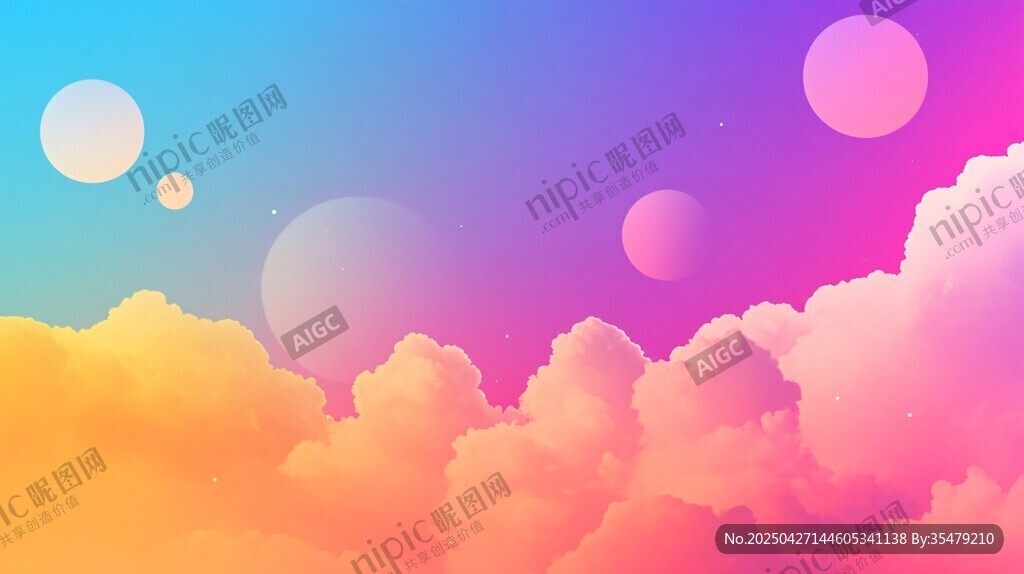 梦幻彩云与天际浮空圆球