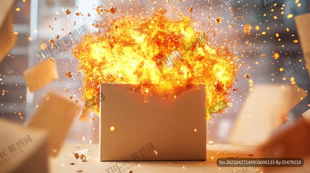 盒子爆炸瞬间特效画面