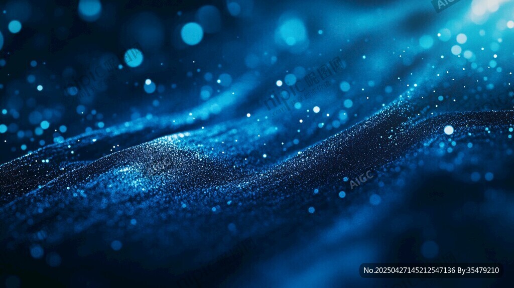 梦幻蓝色粒子流动背景