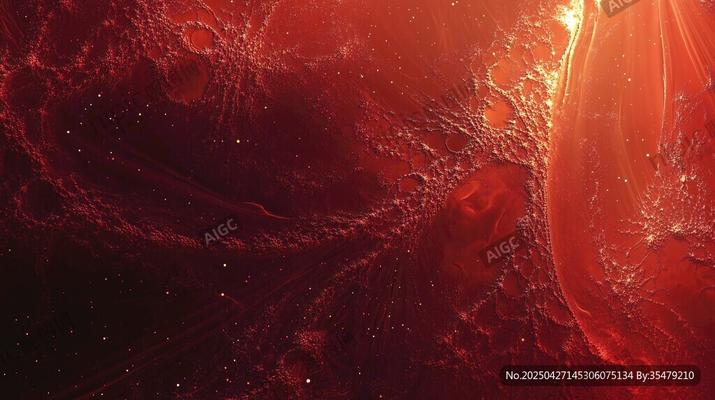 梦幻红色宇宙星云景观