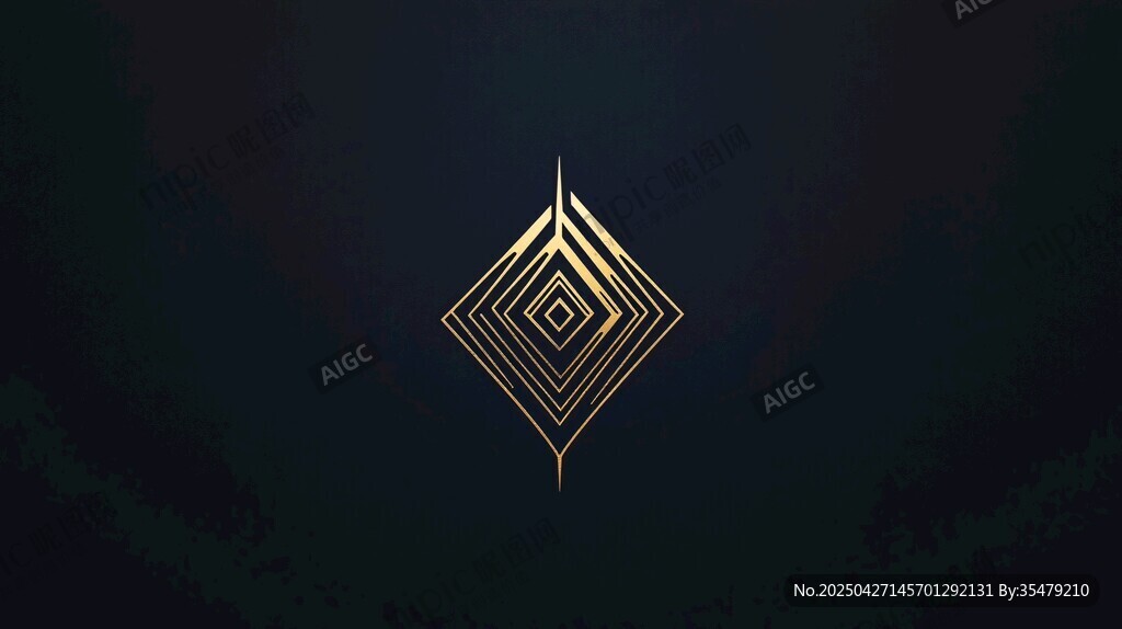 黑金几何菱形创意标志设计