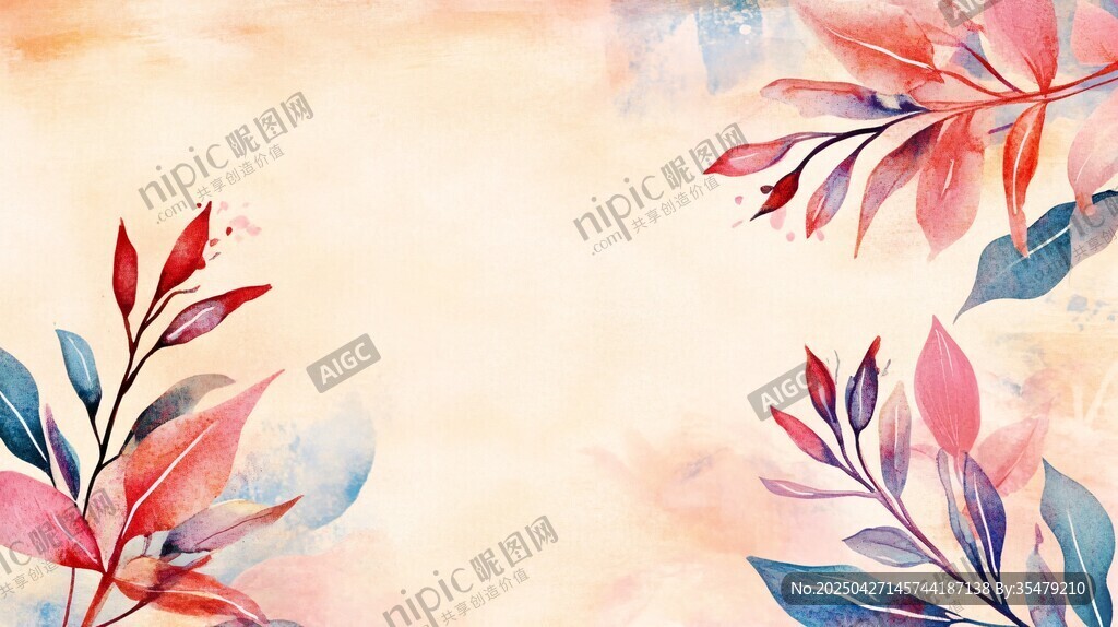 水彩花卉背景图