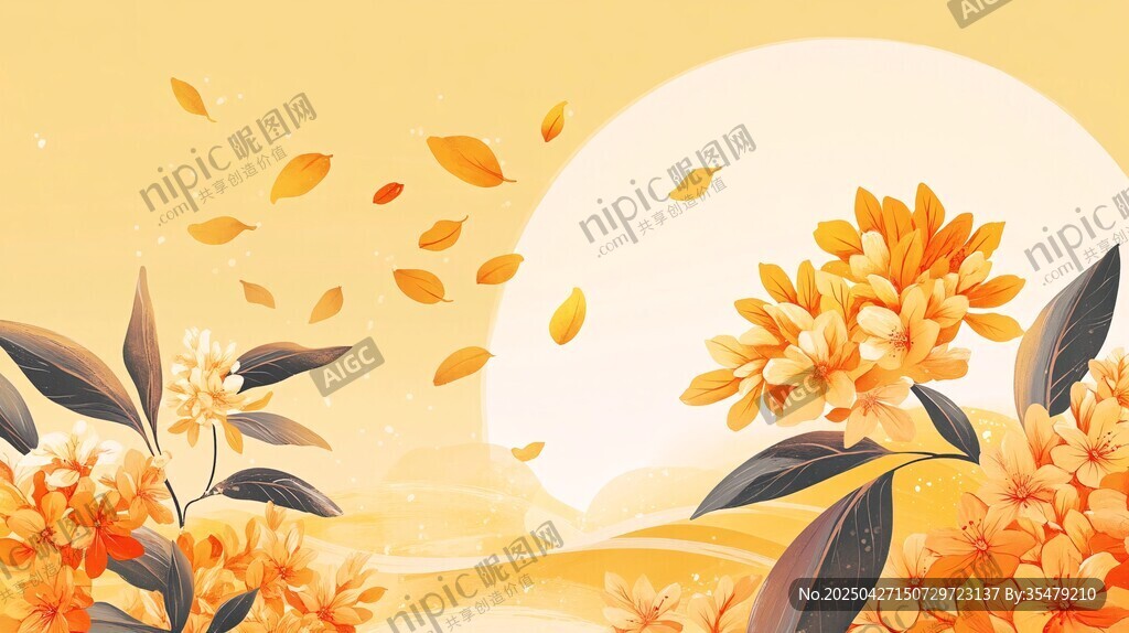 秋日繁花图