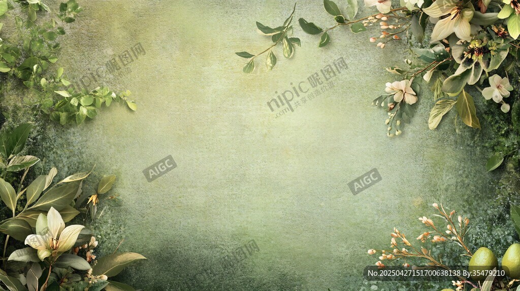 清新绿植花卉背景图