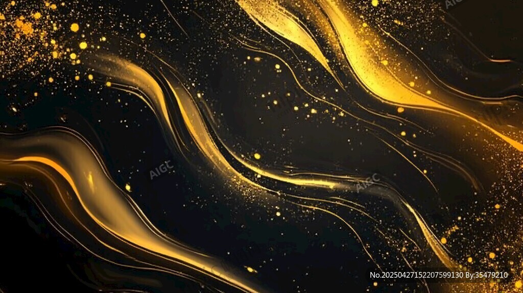 金色流动光影梦幻背景图