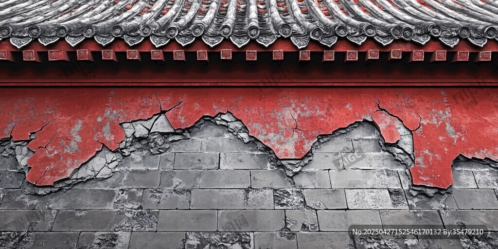 斑驳古墙 尽显岁月痕迹