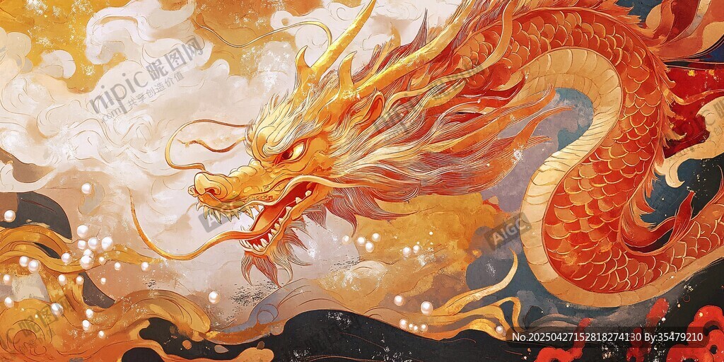 祥龙出海呈祥瑞