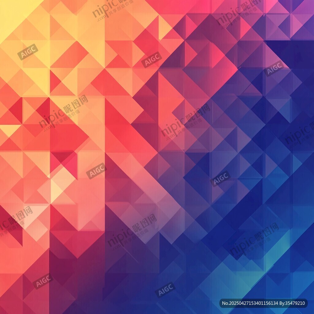 多彩几何拼接抽象背景图