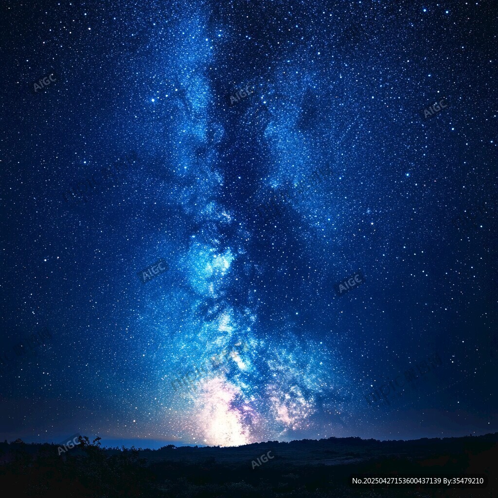 璀璨星河下的静谧夜空