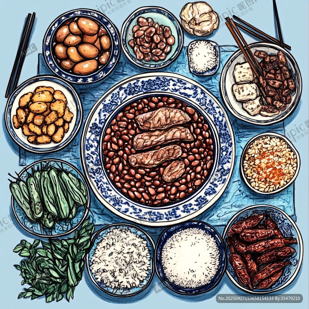 丰盛中式美食组合
