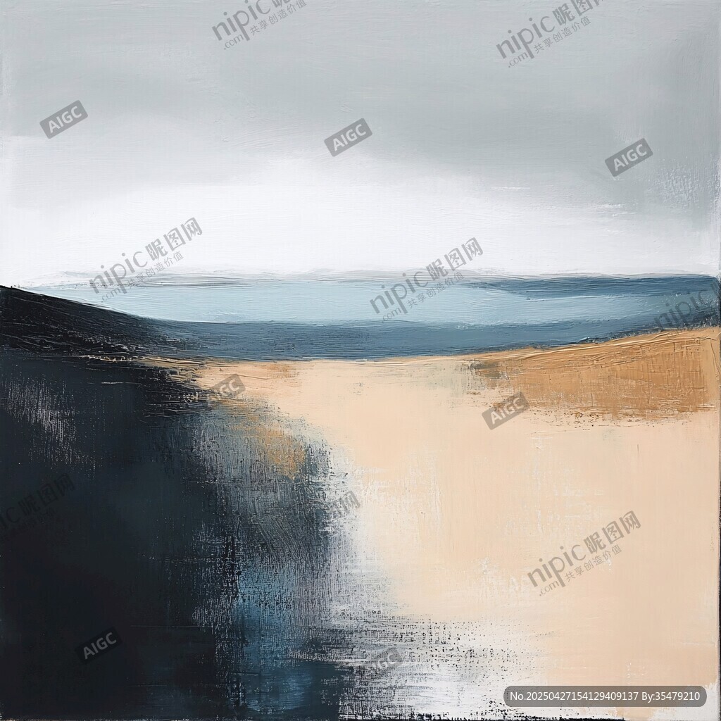 抽象海滨风景艺术画作