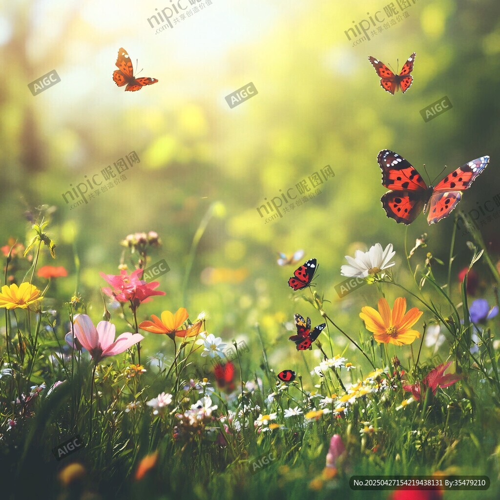 春日蝶舞繁花间