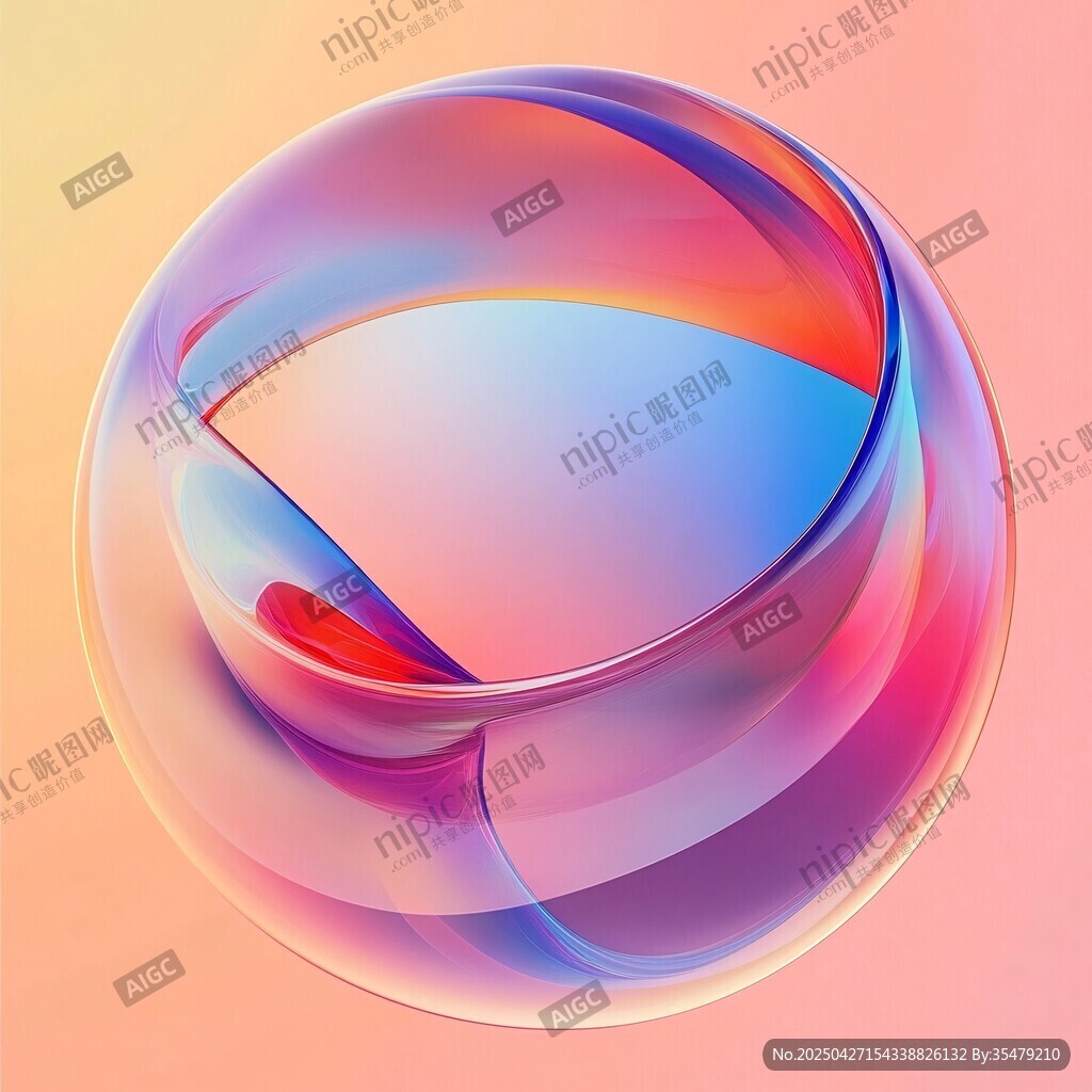 梦幻炫彩流体球体艺术图