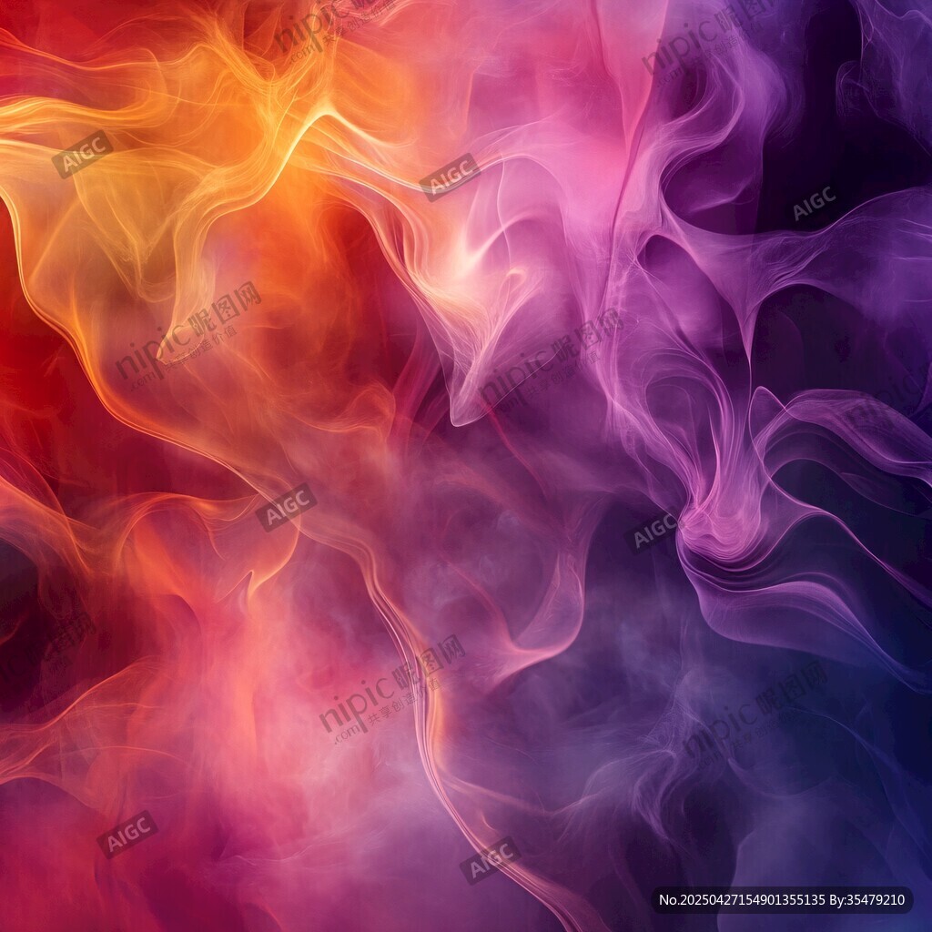 梦幻炫彩烟雾抽象背景图