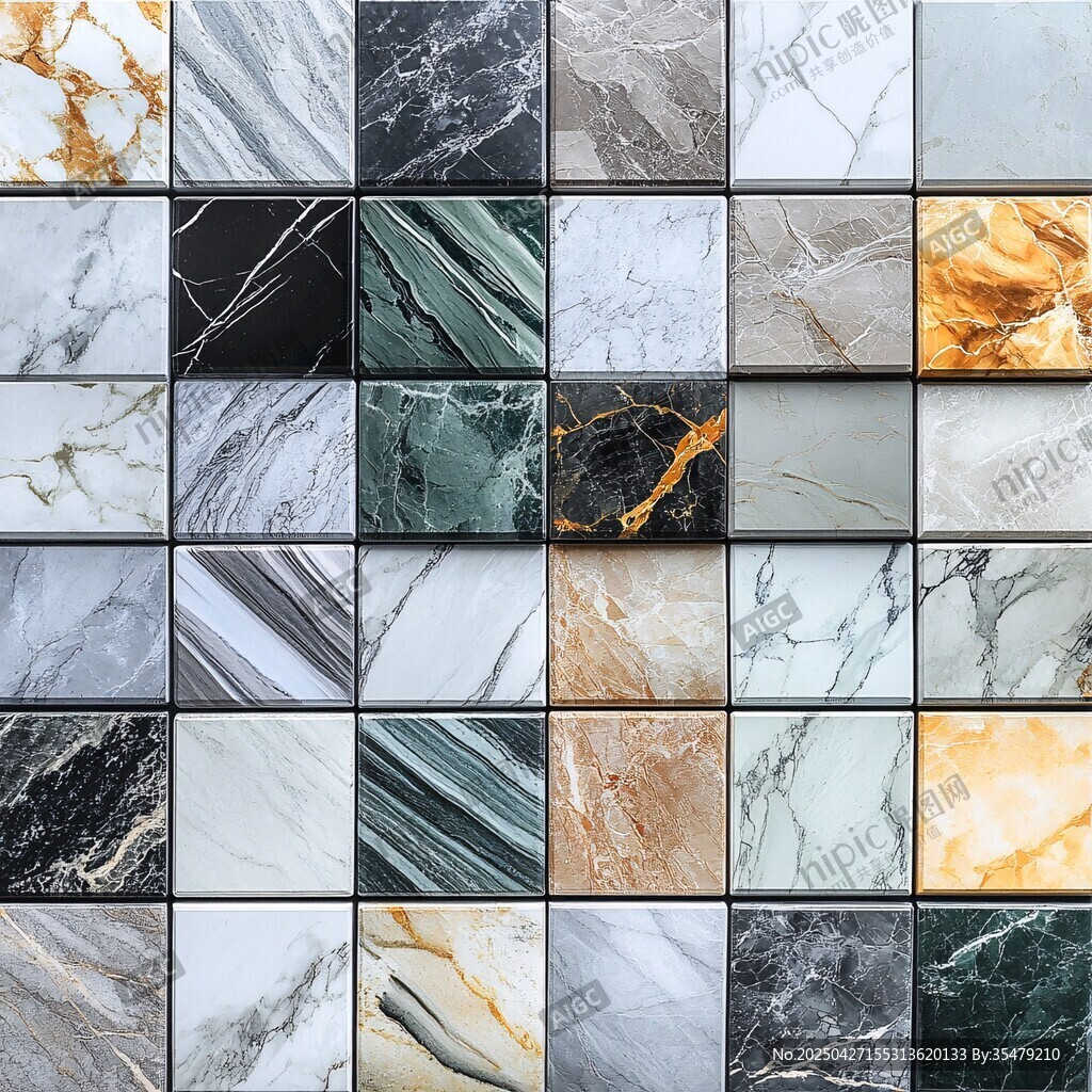 多样大理石瓷砖纹理展示