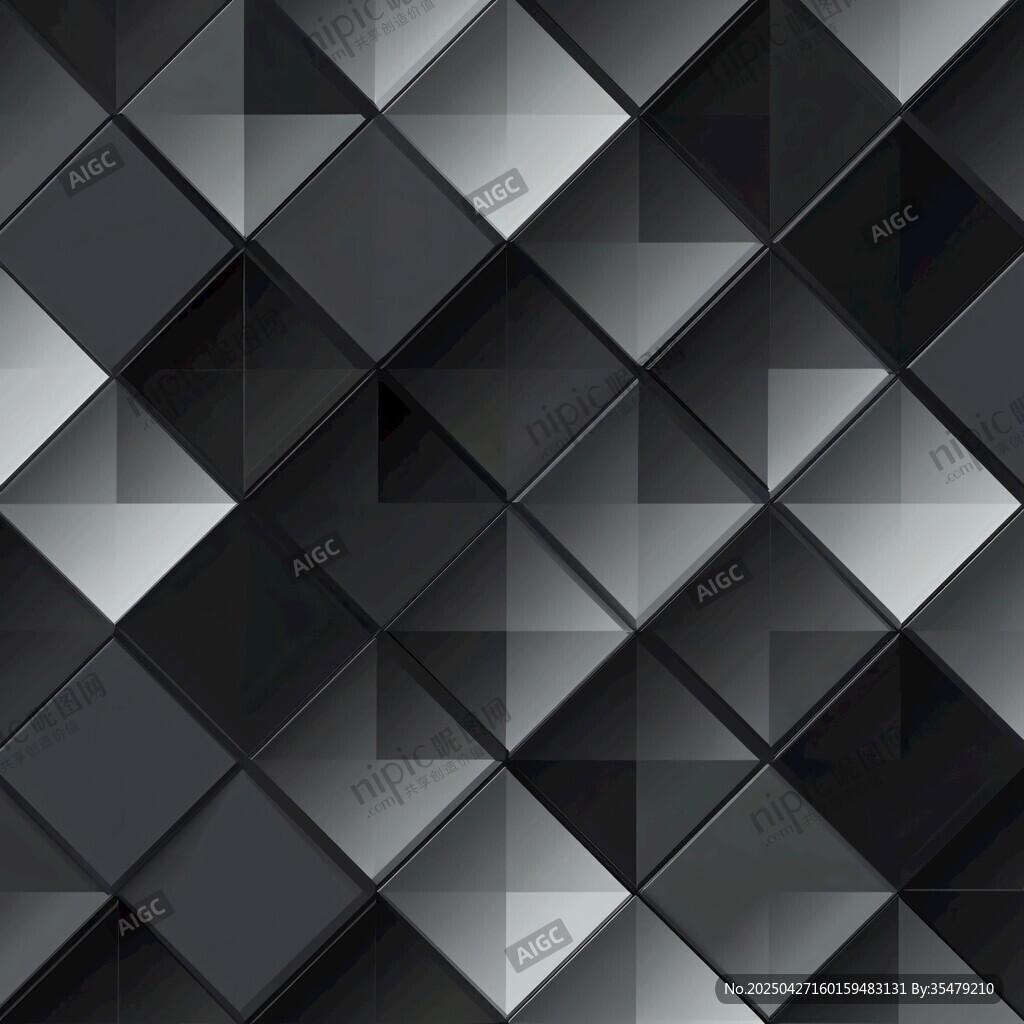 黑白几何方块立体背景图