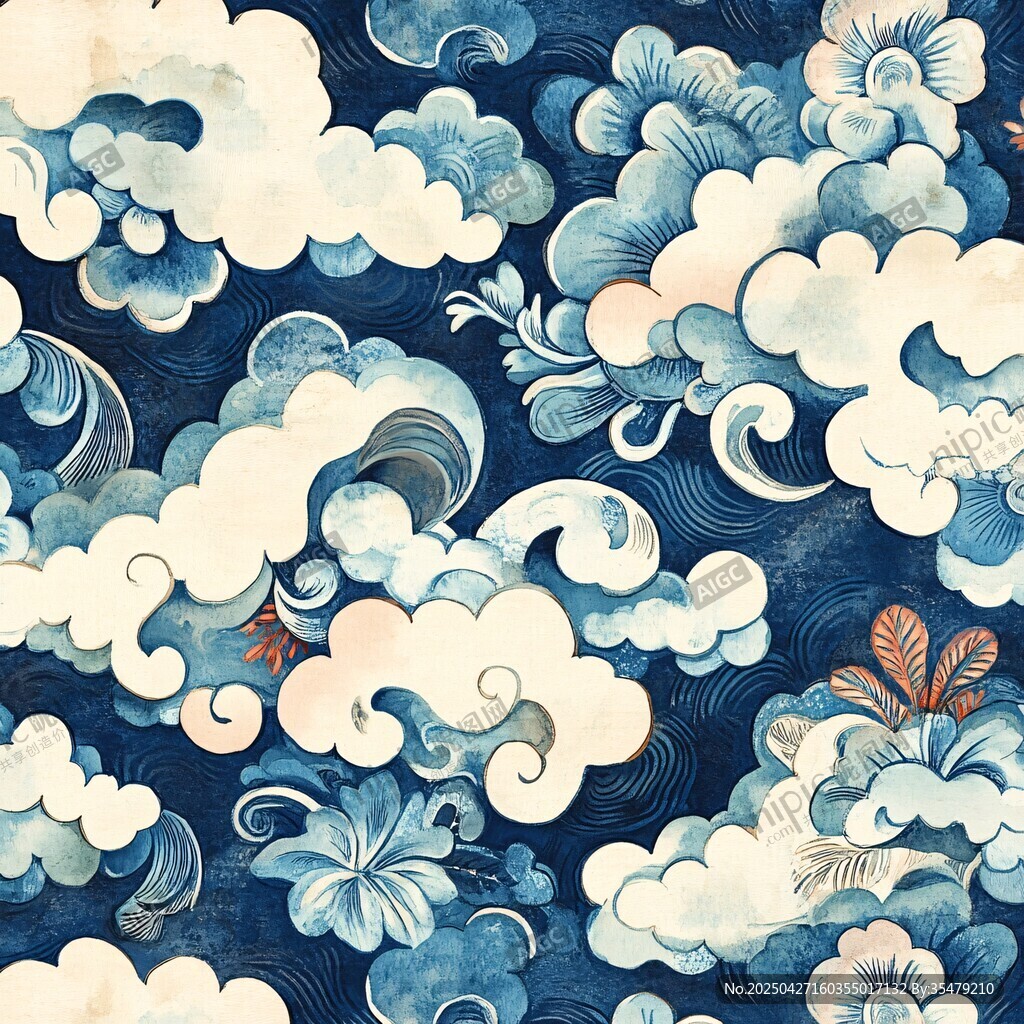 中式云纹图案 传统美学韵味
