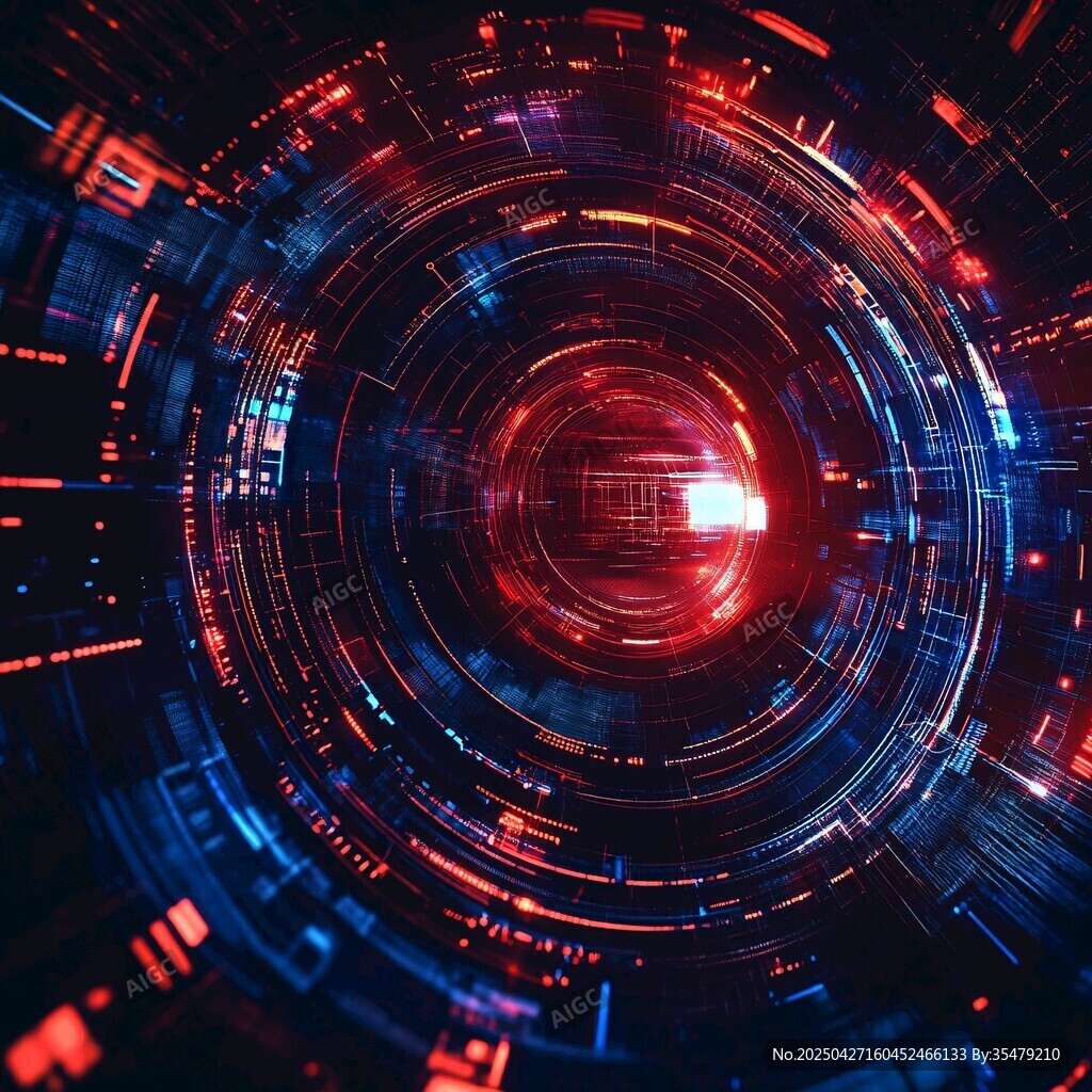未来科技感的环形数字空间