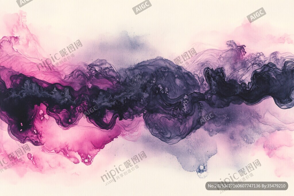 梦幻彩色水墨烟雾艺术图