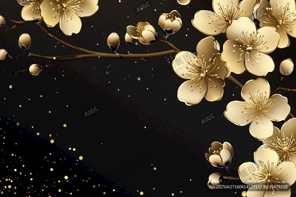 金色繁花 典雅梦幻背景