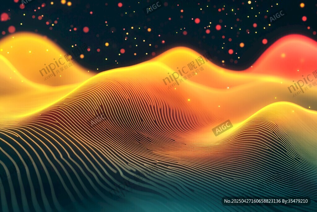 梦幻炫彩流动波浪背景图