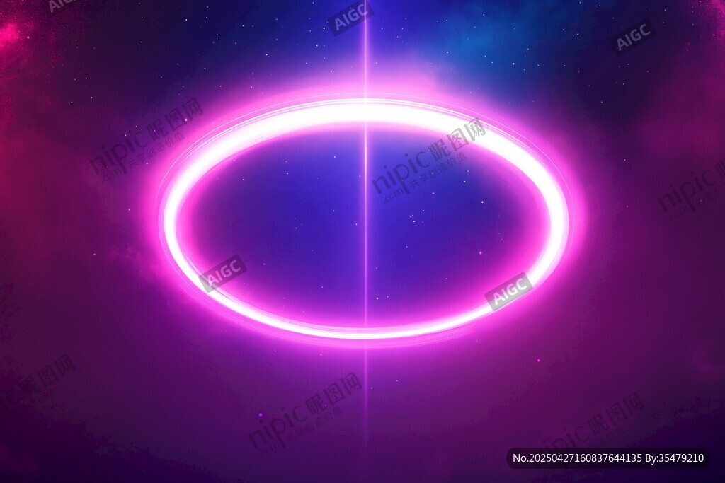 梦幻霓虹光环宇宙背景图