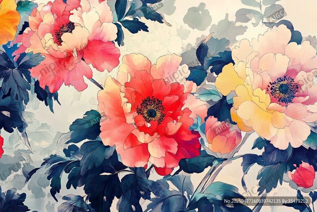 绚丽多彩的绽放花朵