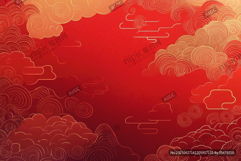 红色祥云背景图
