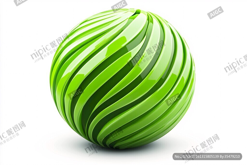 绿色条纹3D球体