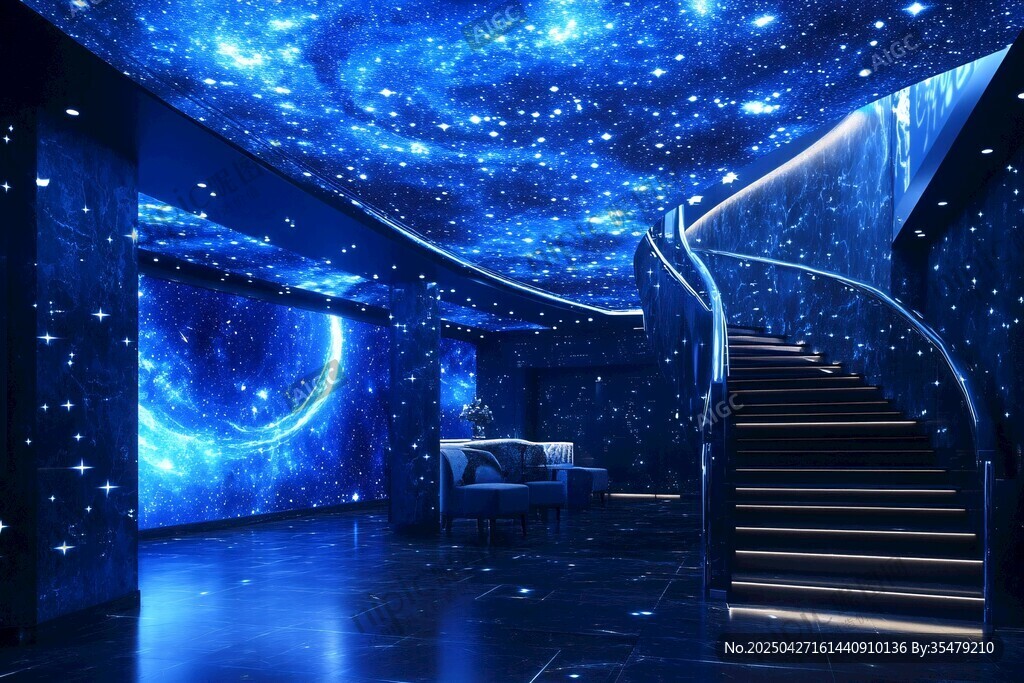 梦幻星空主题室内空间